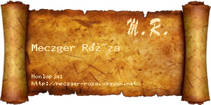 Meczger Róza névjegykártya